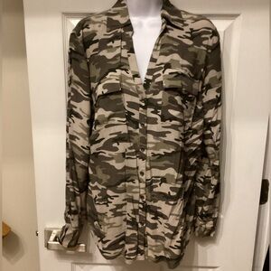 New York & Company Camo Blouse